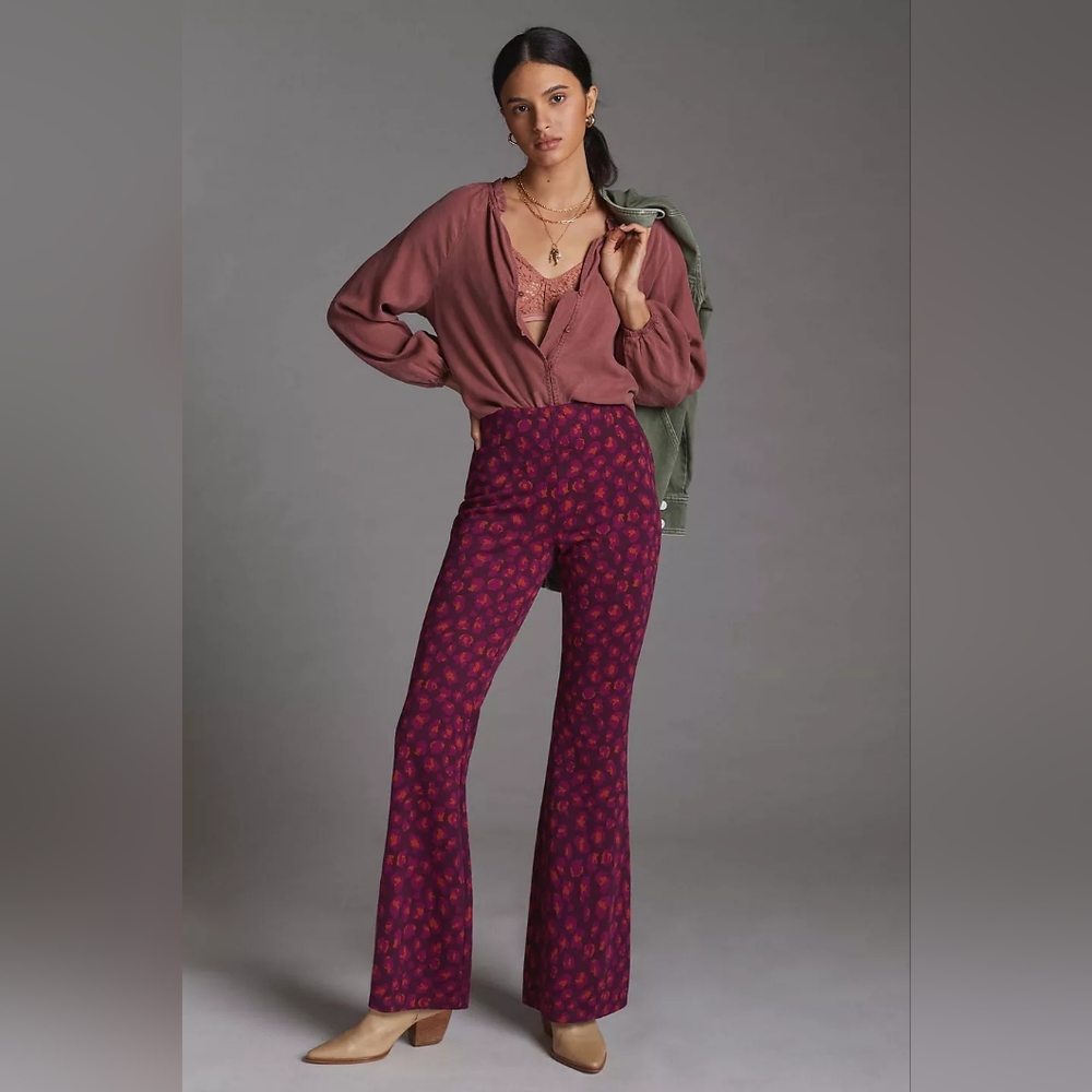 Anthropologie Knit Flare Pants